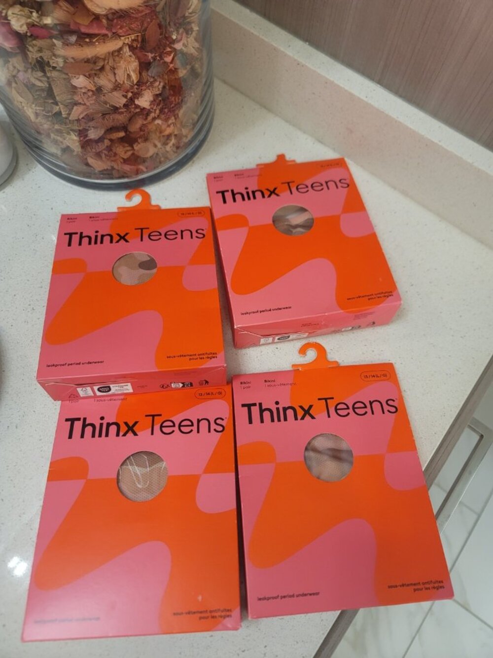 Thinx Teens Cotton Bikini Leakproof Period Underwear L 13/14 Four Pack New NWT - Picture 7 of 7